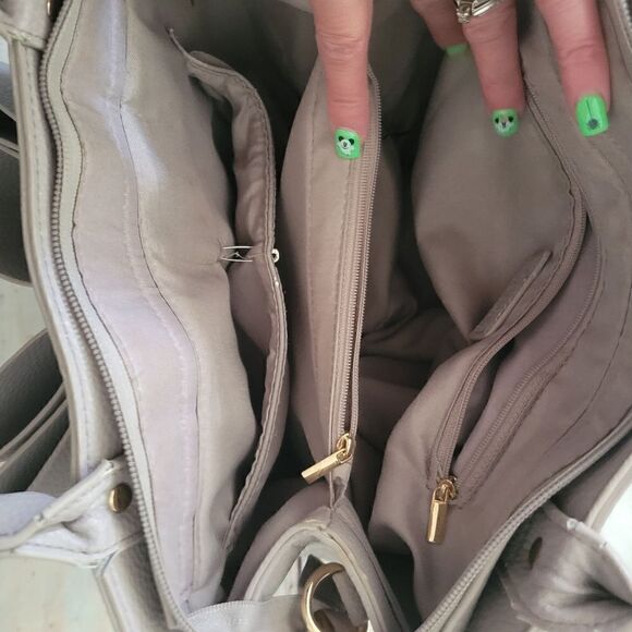 Grossi Womens Blush Pink Solid Double Bow Adjustable Strap Shoulder Satchel Bags - Picture 7 of 16